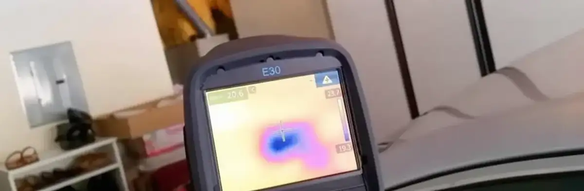 mold inspection using thermal imaging technology to detect moisture and hidden mold in a home in Cambridge, MA